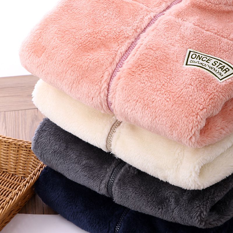 加厚保暖舒絨棉長袖外套-小標籤-米白色