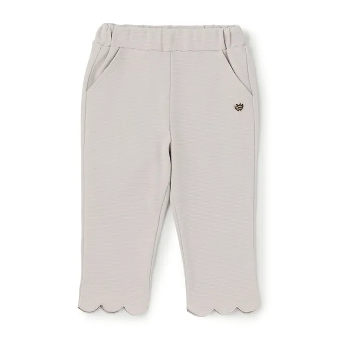 日本 Lycee mine - 下擺可愛貝殼彈力七分褲-水藍