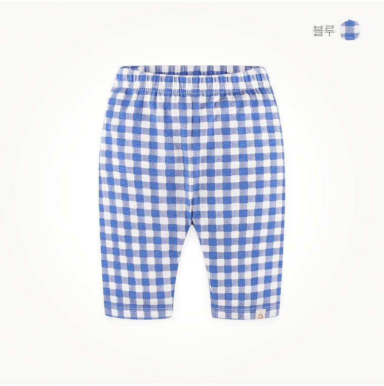 韓國 milk mile - 格子五分內搭褲-黃