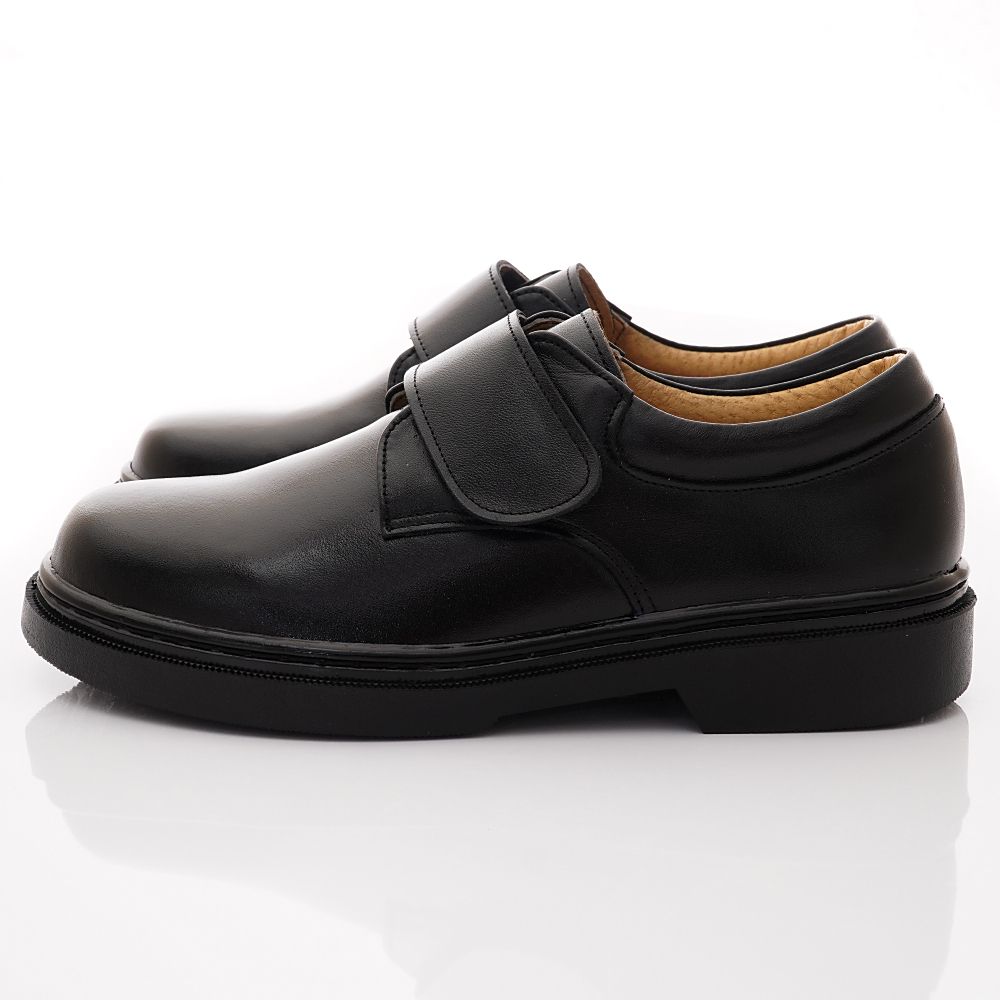 YUMA童鞋 - 台灣製純黑休閒皮鞋(中小童段)日碼-皮鞋-黑