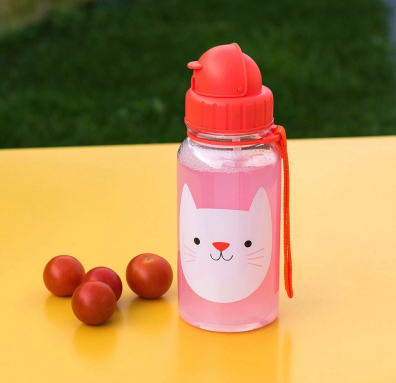 英國 Rex London - 兒童吸管水瓶-迷人貓咪(500ML)