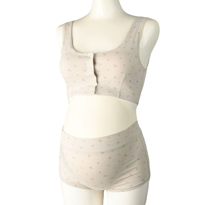 akachan honpo - 內褲 產後也可穿-小花-灰色