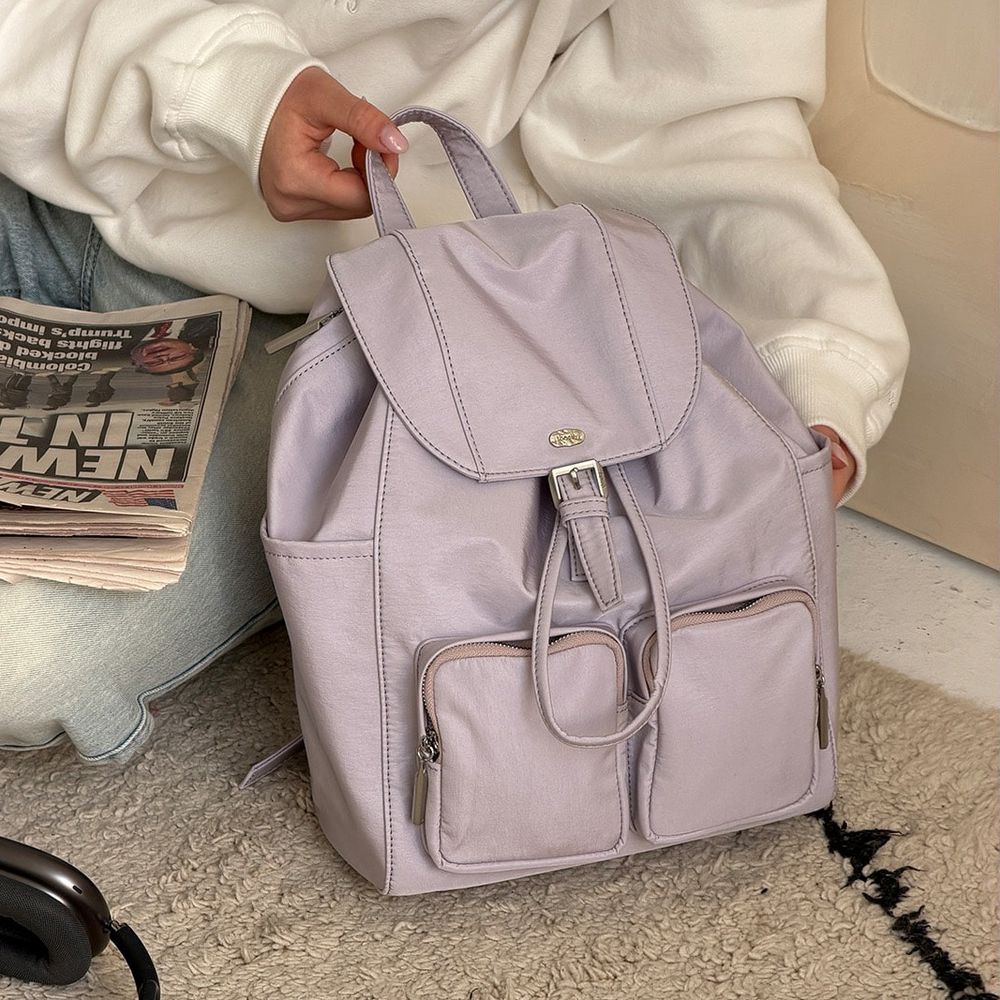 小眾設計 高雅霧面生活防水尼龍後背包-紫羅蘭 (S[25x32x14cm])