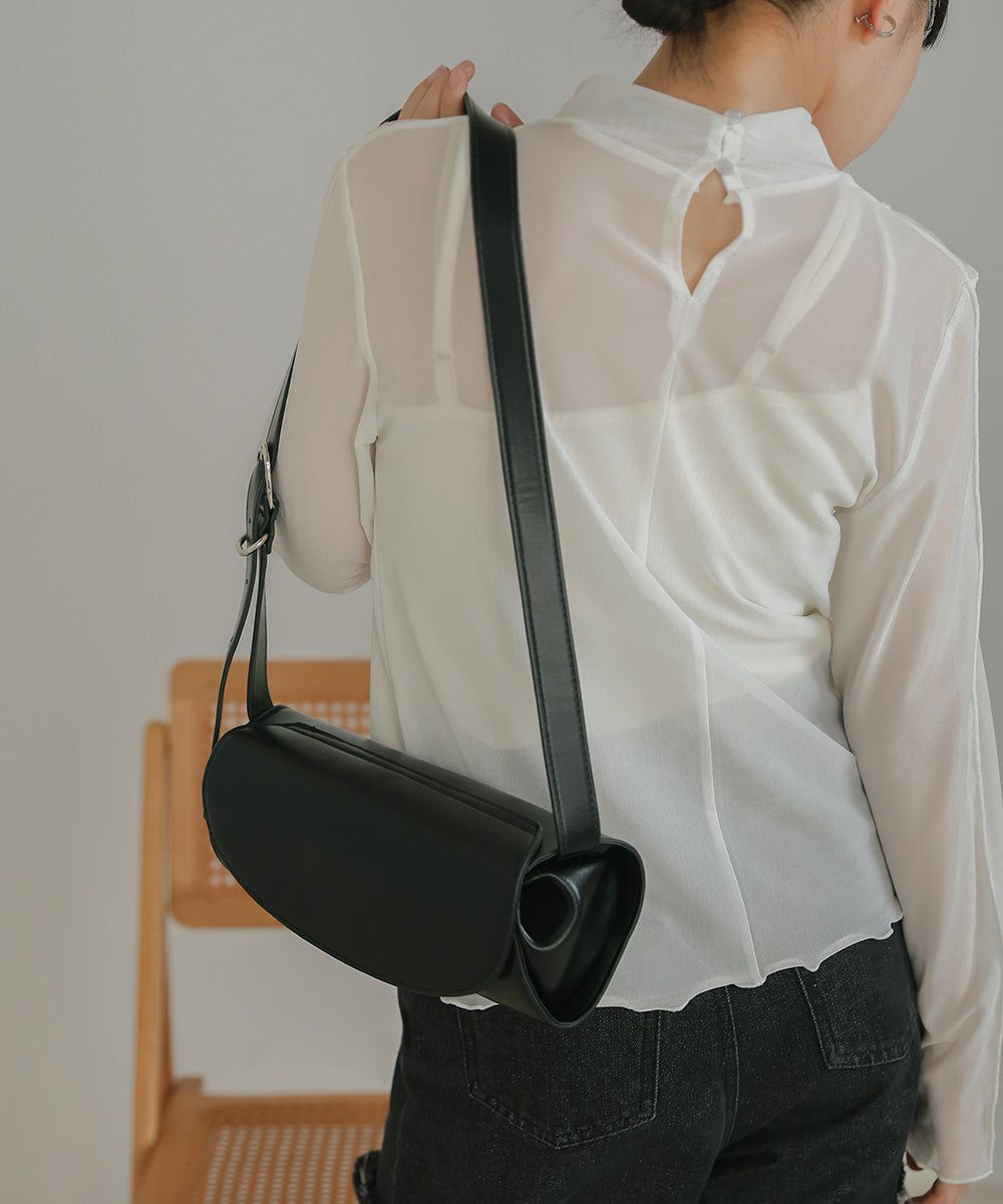 日本 Bab - 簡約皮革法棍小包-黑