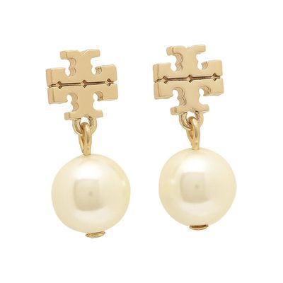 TORY BURCH - 雙T珍珠耳環 (白色)