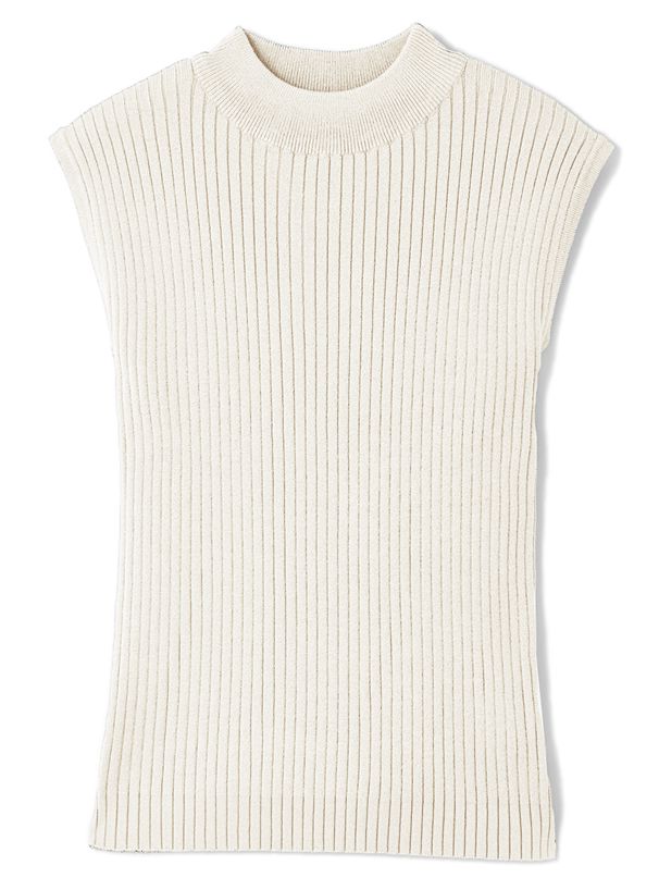 日本 GRL - 圓領百搭彈性無袖上衣-黑