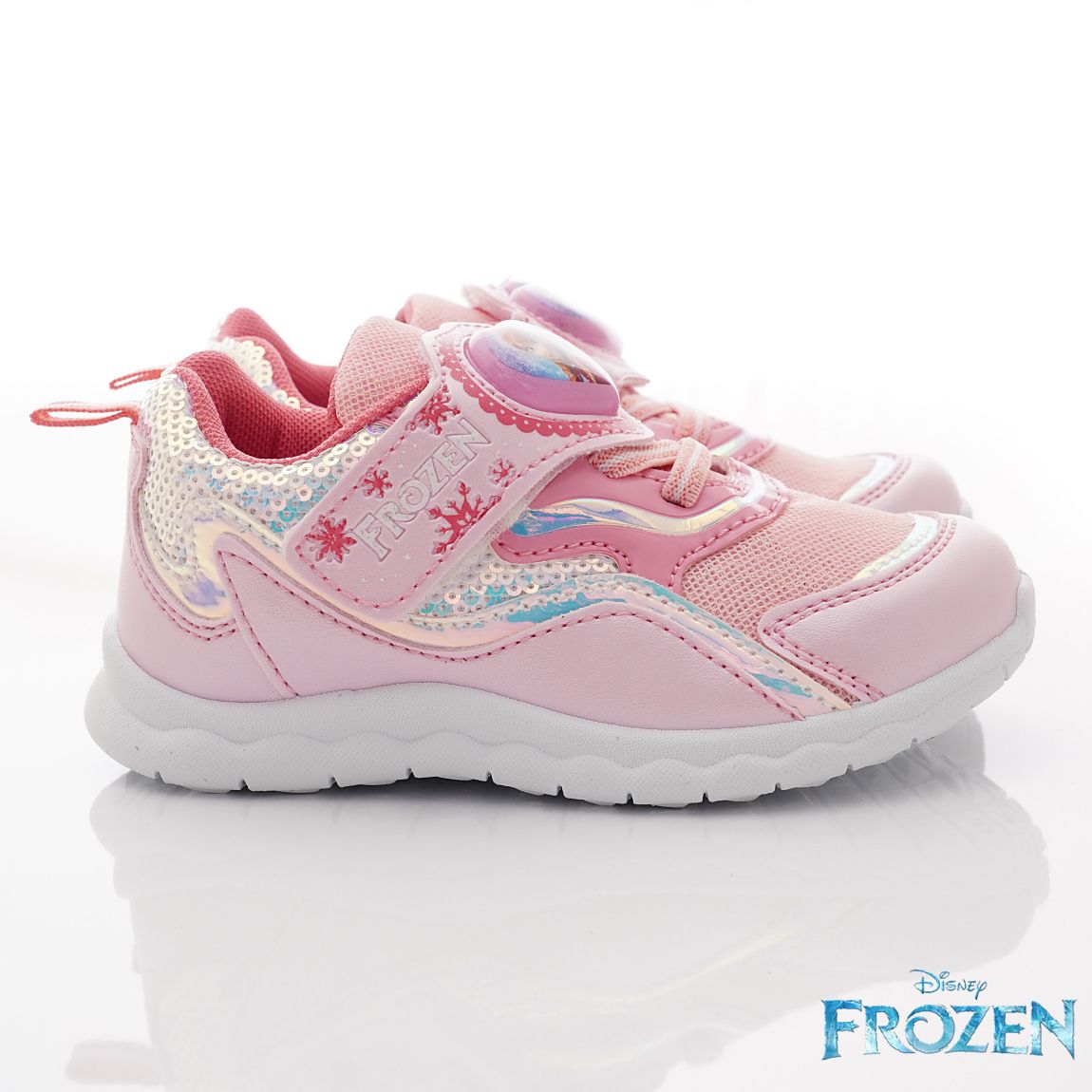 冰雪奇緣 - 卡通電燈款童鞋(中小童段)-運動鞋-粉色