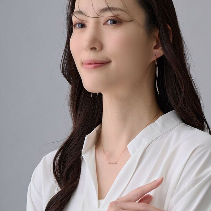 日本 Melody Accessory - 日本製 優雅橫式水鑽氣質款項鍊