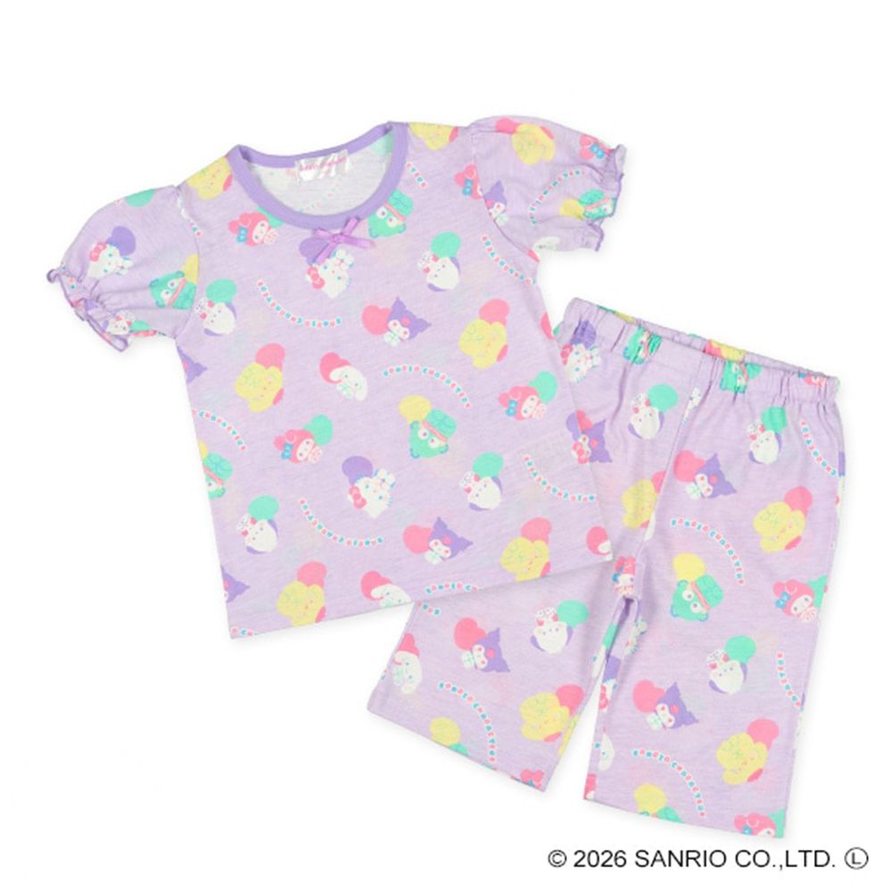 人氣聯名 短袖睡衣/家居服套裝-卡通人物三麗鷗-紫