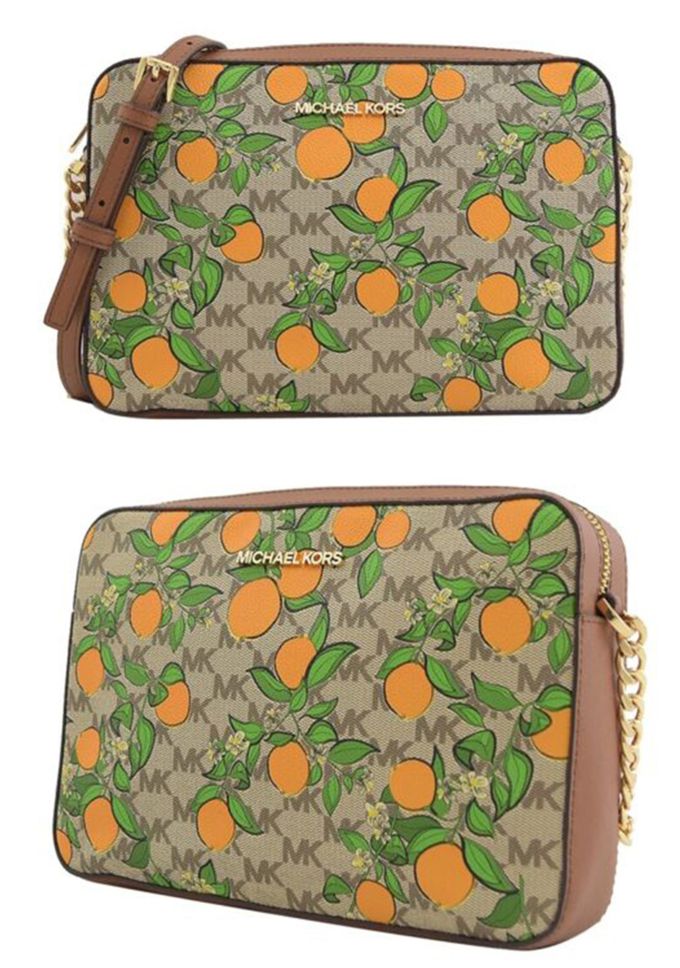 MICHAEL KORS - 印花皮革斜背包 (大桔大利)