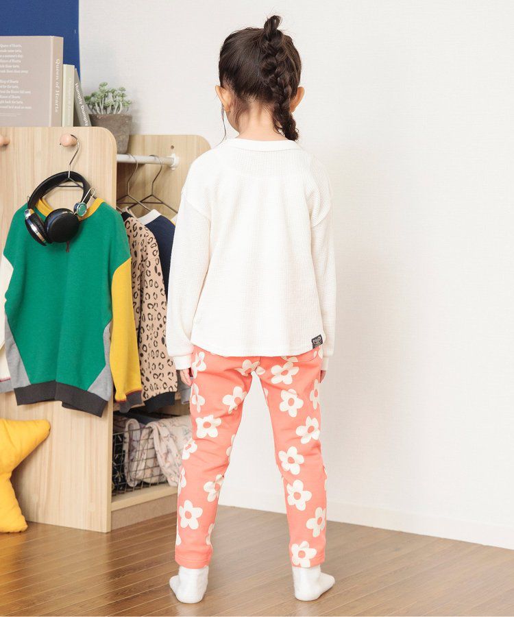 日本 BREEZE - 正反OK！柔軟華夫格長袖上衣-撞色-黃綠灰