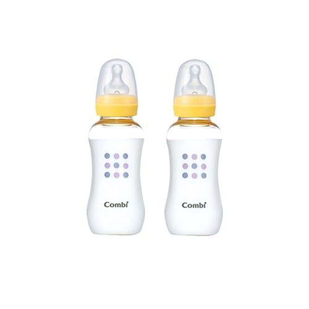 日本 Combi - 母乳力學 PES 奶瓶2入實用組-黃色-270mLx2