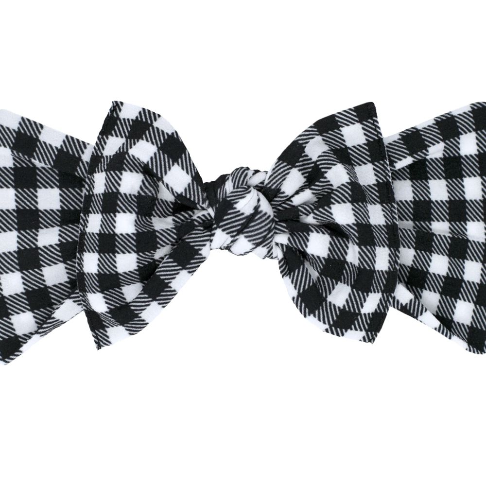 美國baby bling - 純手工極優雅細緻輕柔微彈性/毫無束縛感蝴蝶結髮帶/髮飾_印花經典款-優雅方格