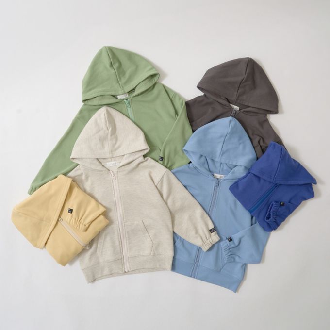 日本 b-ROOM - 簡約休閒派克連帽外套-淺藍