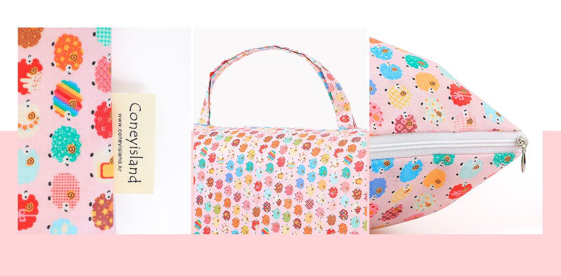 韓國 Coney Island - 雙面防水睡袋收納袋-彩色小羊 (77.5X42.5cm)