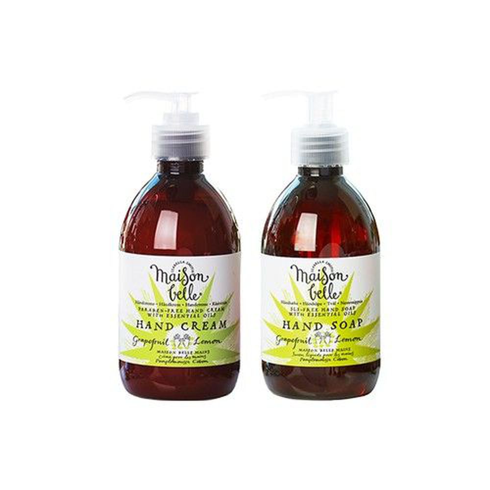 丹麥 Maison Belle 美生貝樂 - 細緻手護組-植萃精油洗手液 (檸檬/葡萄柚)300ml+植萃精油護手霜 (檸檬/葡萄柚)300ml