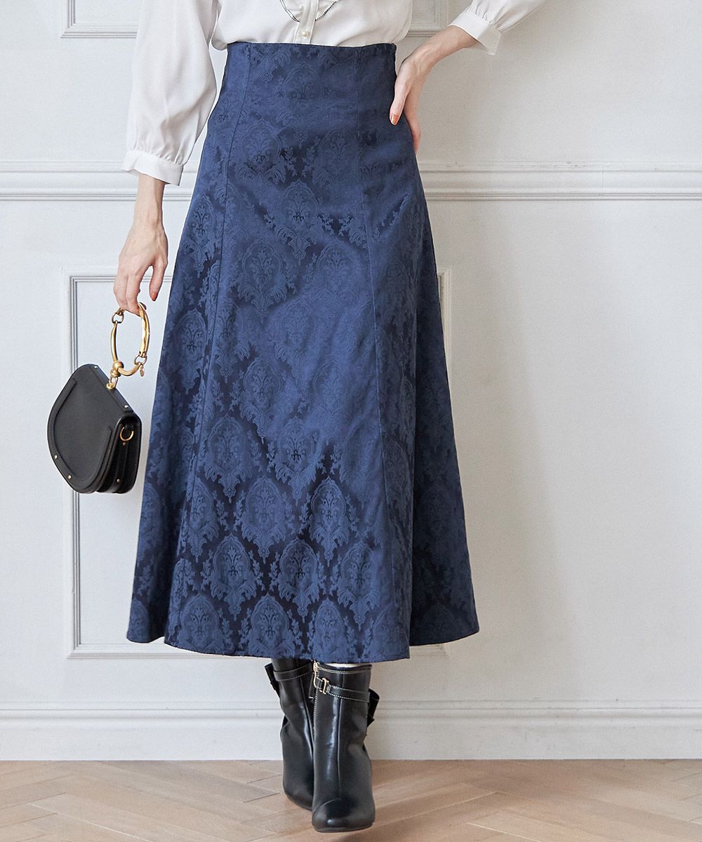 日本 tocco-closet - 後綁帶歐風修身長裙-海軍藍