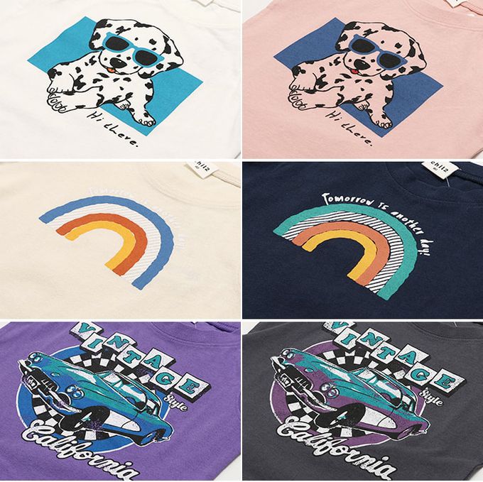 日本 Chil2 - [超低價] 100%棉 童趣印花背心上衣-彩虹-奶油白