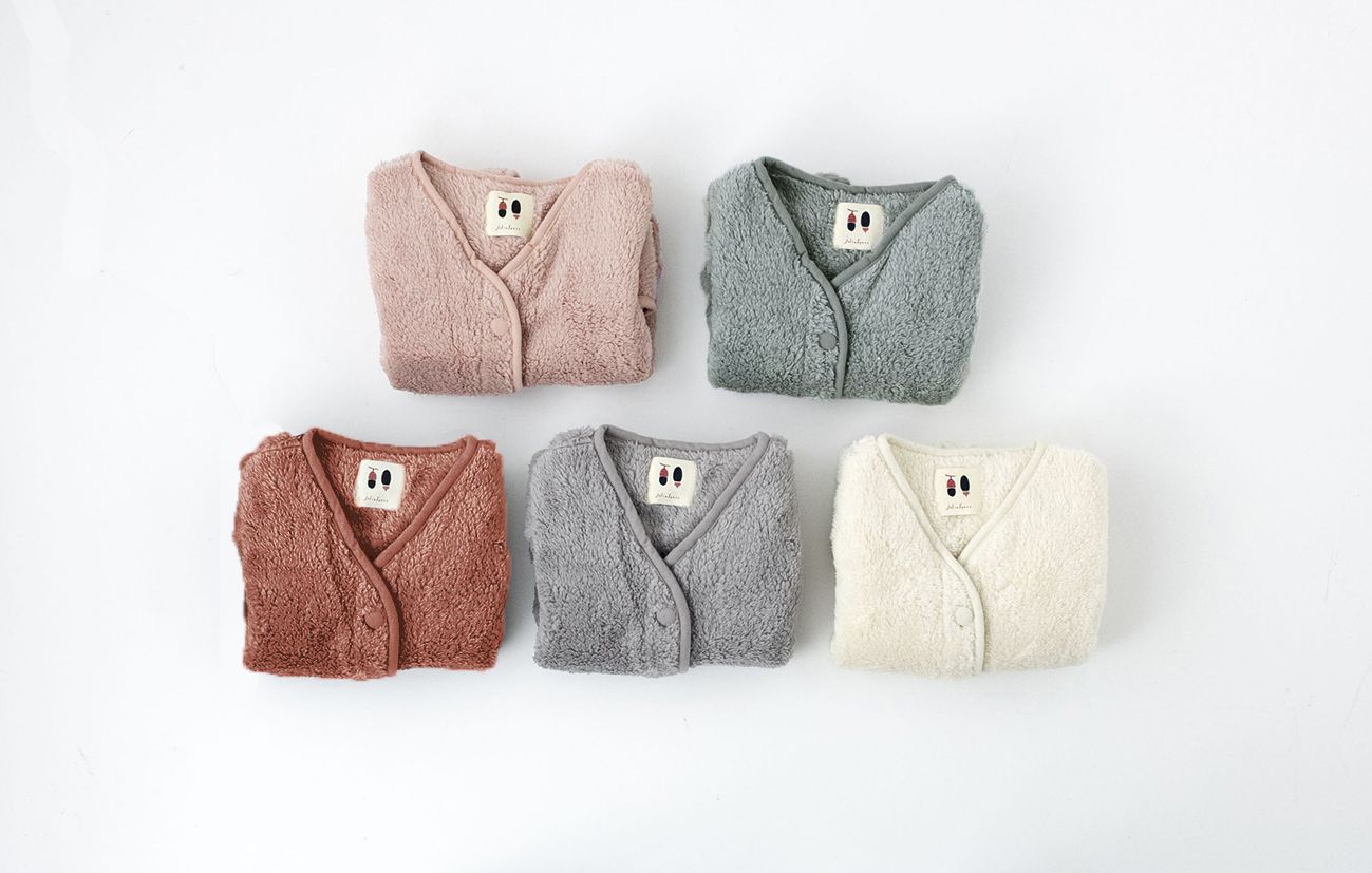 日本 AUBE - 毛茸茸長版保暖背心(兒童)-淺粉