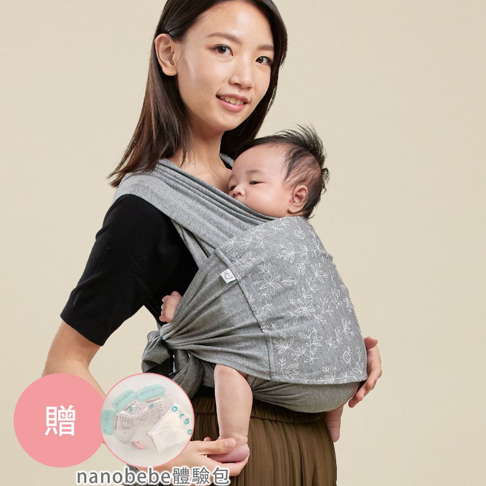 inParents - Snug 懷旅揹⼱ - 穿衣式嬰兒安撫揹巾(贈nanobebe體驗包)-加大版(適用L–XXL)-羽柔灰