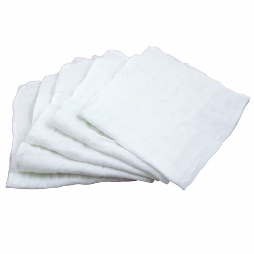 美國 green sprouts - 小綠芽有機棉多功能細紗布毛巾/洗澡巾5入組-純白組