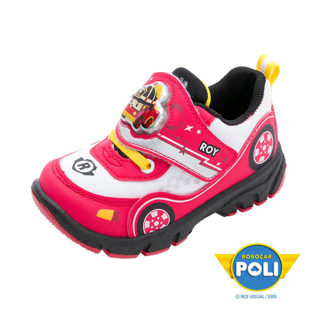 POLI 波力救援小英雄  童鞋 電燈運動鞋 POKX61602-減緩跑步壓力輕量鞋底-黑紅-(中大童段)