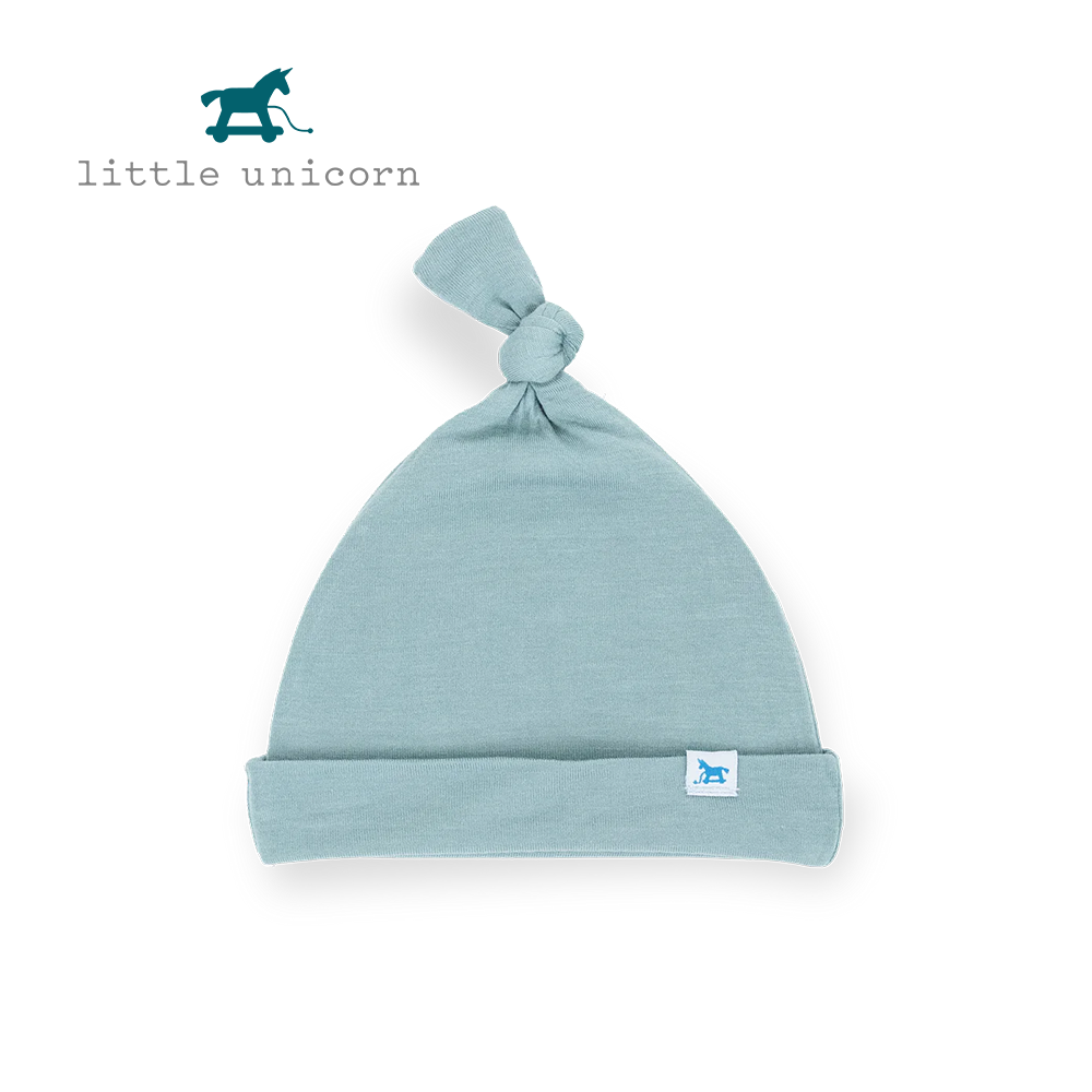 美國 Little Unicorn - 絲柔超彈嬰兒帽-柔霧藍