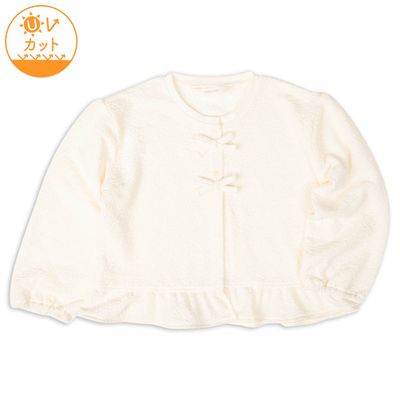 akachan honpo - 透膚感開襟外套-米白色