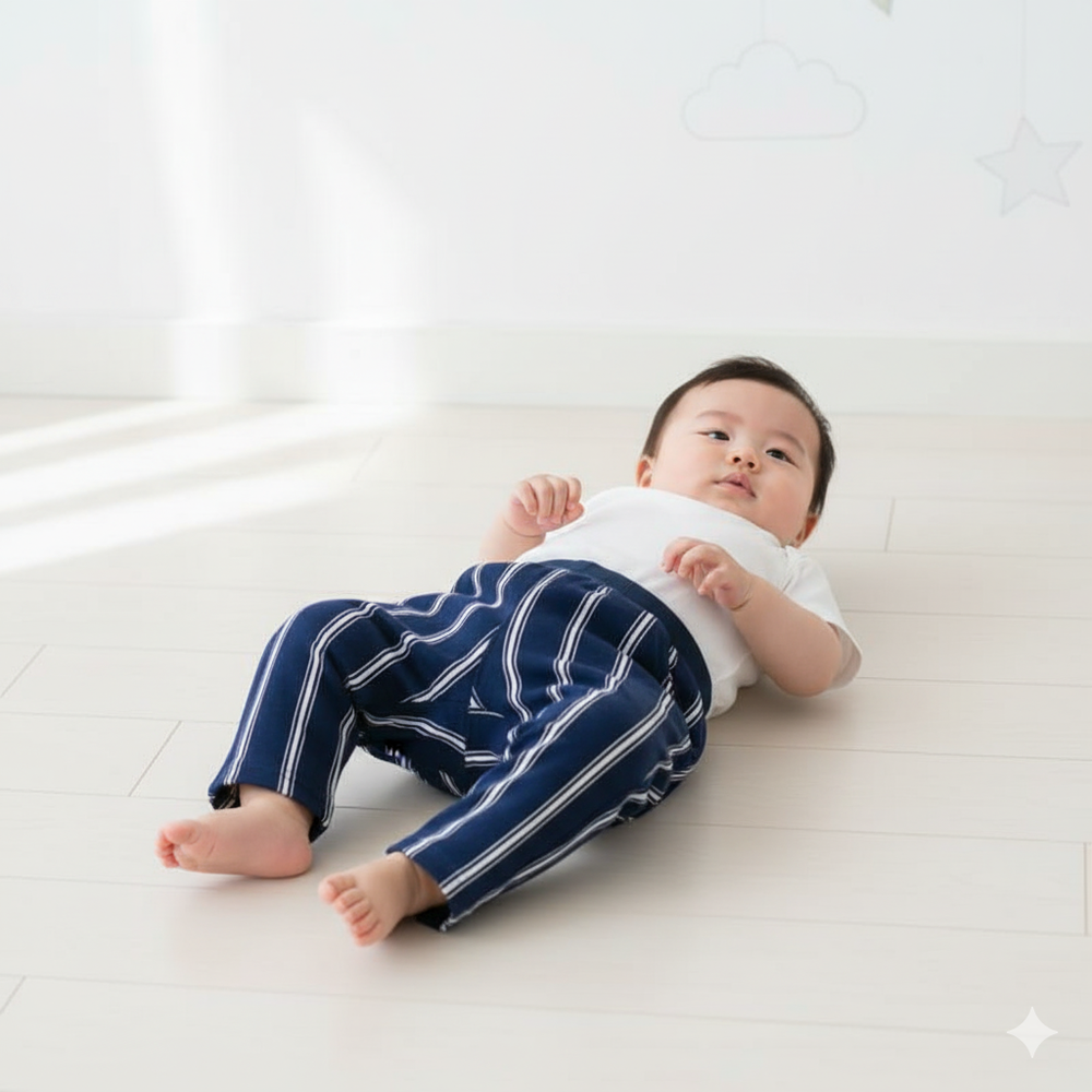 褲子-毛圈布-深藍色