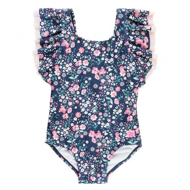 美國 RuffleButts - 小女童UPF 50+防曬無袖連身泳裝-青春甜心