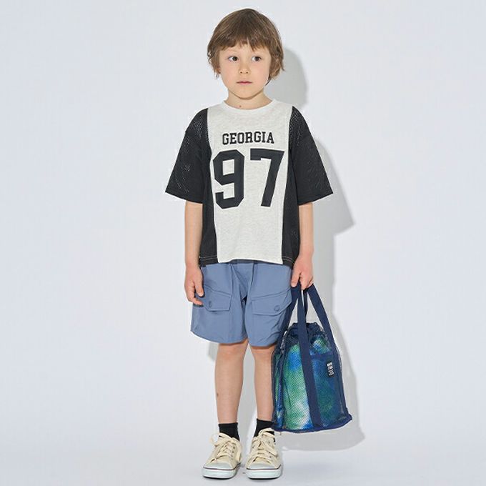 日本 b-ROOM - 網格圓筒沙灘包/玩水包-淺紫 (33x22x22cm)