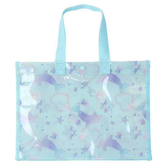 日本 ZOOLAND - 防水PVC手提袋/游泳包-鮮嫩檸檬-淺綠 (25x34cm)