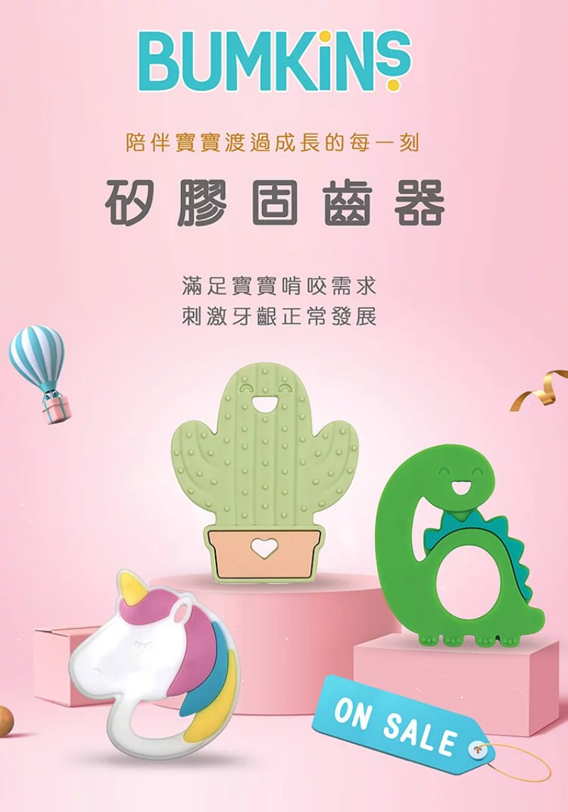 美國 Bumkins - 矽膠固齒器-仙人掌