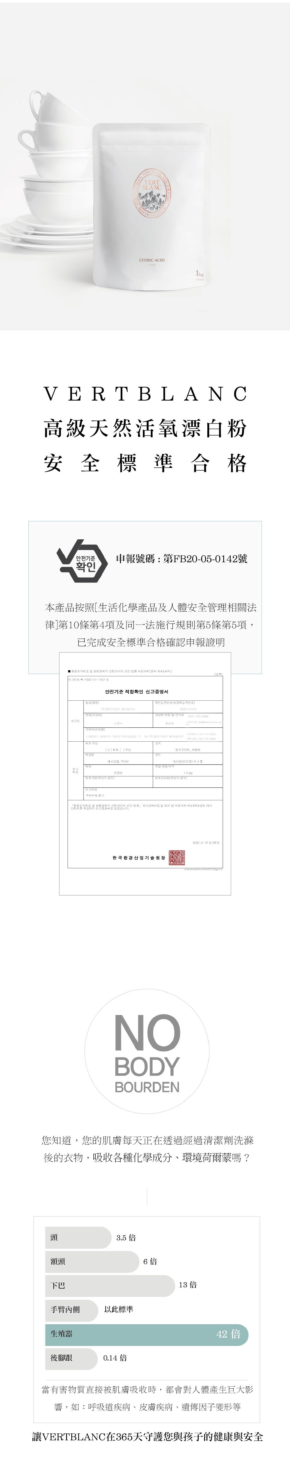 韓國 VERTBLANC - 高級天然檸檬酸-1kg