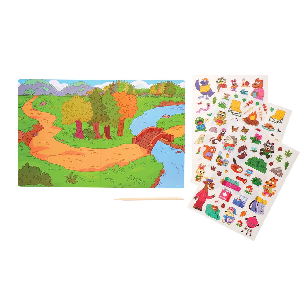【創意發想貼紙】幼兒轉印貼紙創作組 (動物露營記)