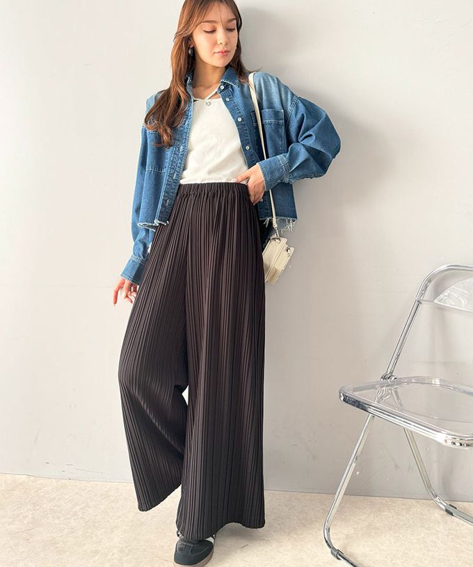 日本 Classical Elf - 羅紋長腿線條感率性寬褲-(下襬抽繩)-黑