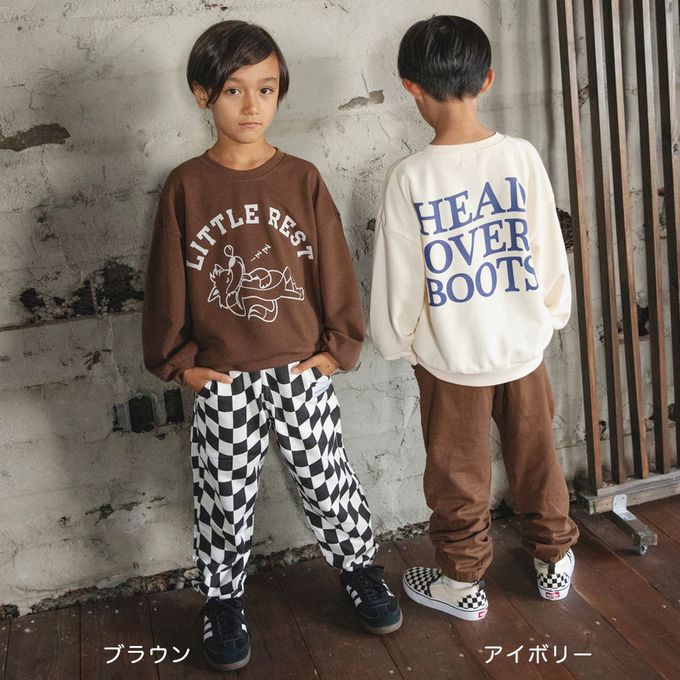 日本 BRANSHES - 百搭印花縮口長袖上衣-HEAD OVER BOOTS-象牙白