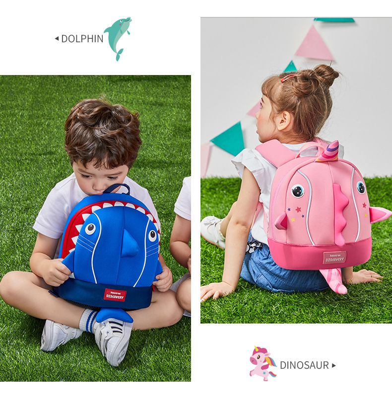 輕量立體造型背包-藍色鯊魚