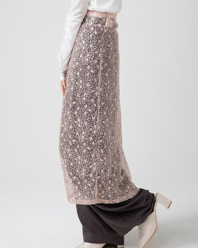 日本 gleam - [疊穿高手]閃亮光澤薄紗半片裙-粉紅