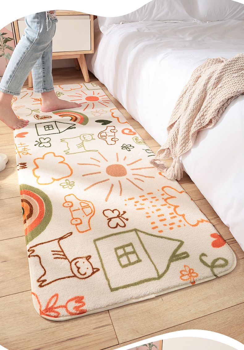 羊羔絨長條形床邊腳踏墊-26英文字母