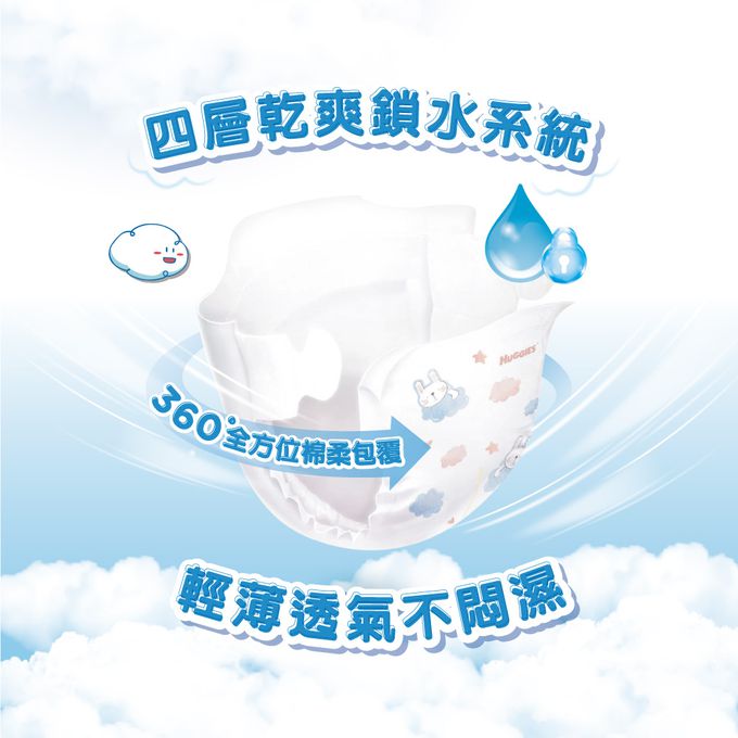 HUGGIES好奇 - 雲柔乾爽紙尿褲 L 54片x4包/箱