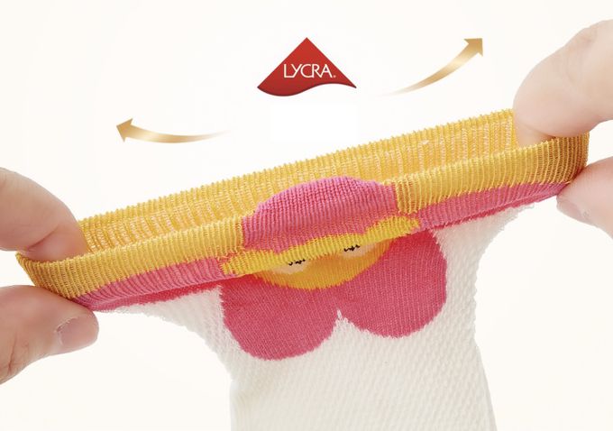 卡通動物世界短筒網眼棉襪