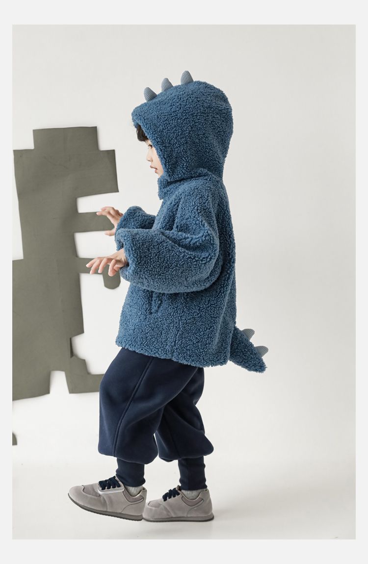 TONGMO - 羊羔絨立體造型外套-恐龍-綠色