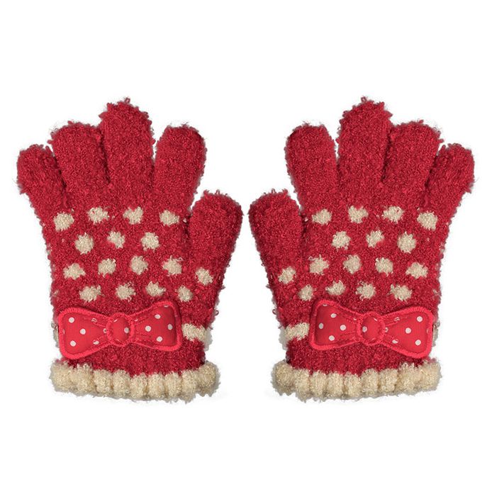 akachan honpo - 5指手套-紅色 (100cm)