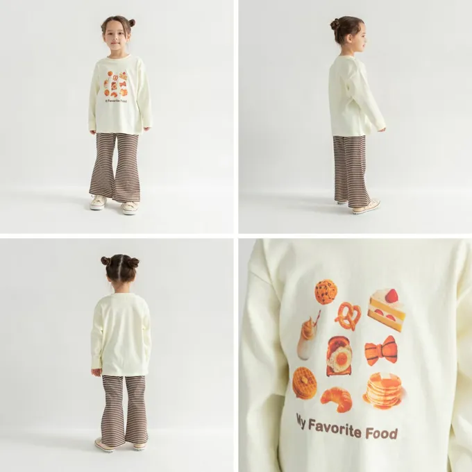 日本 BRANSHES - 100%棉 美味季節印花長袖上衣-草莓點心-粉紅