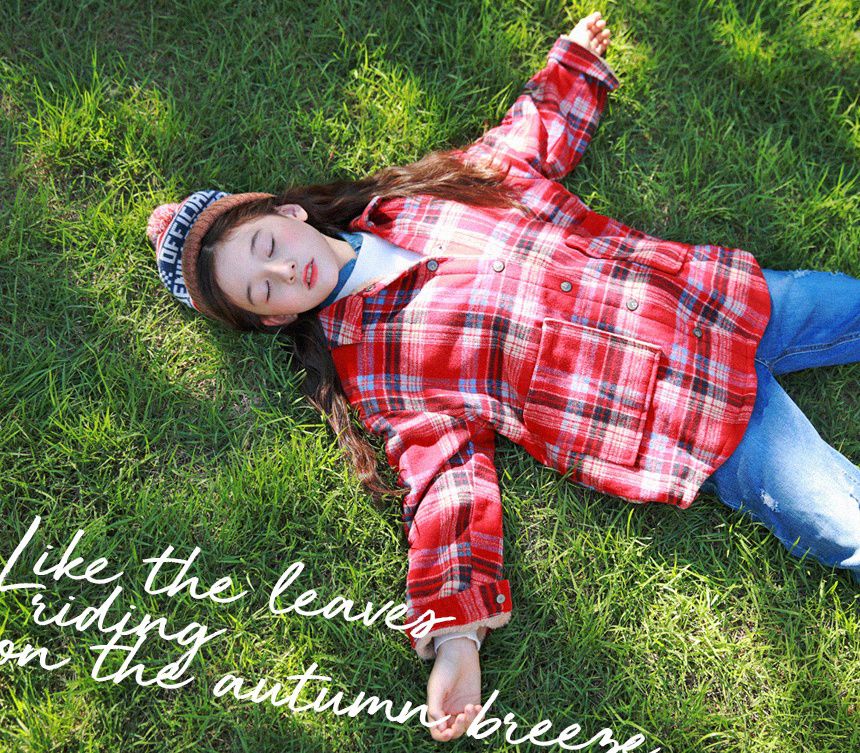 韓國 J KIDS - (內刷毛)長版紅格子襯衫/夾克