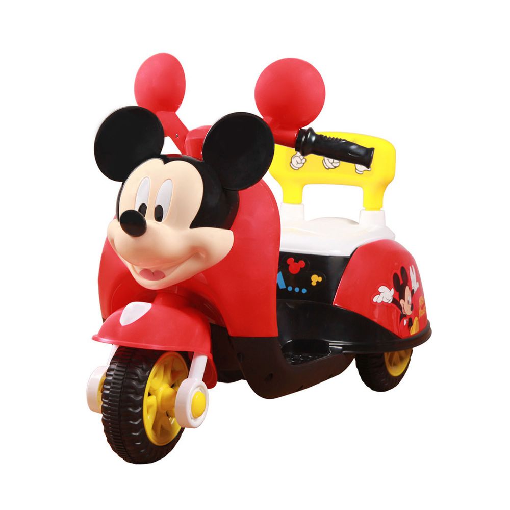聰明媽咪兒童超跑 - 迪士尼米奇造型 正版授權 兒童電動摩托車-紅黑色