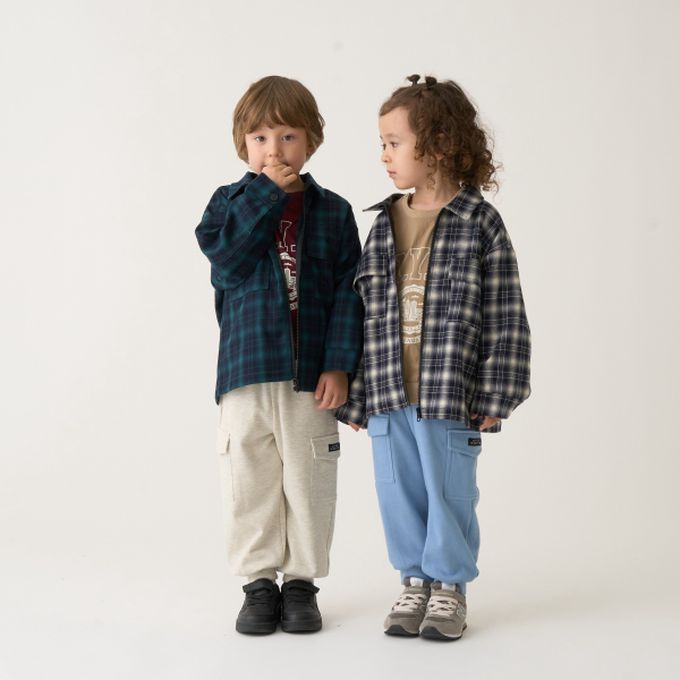 日本 b-ROOM - 休閒大口袋鬆緊長褲-草綠