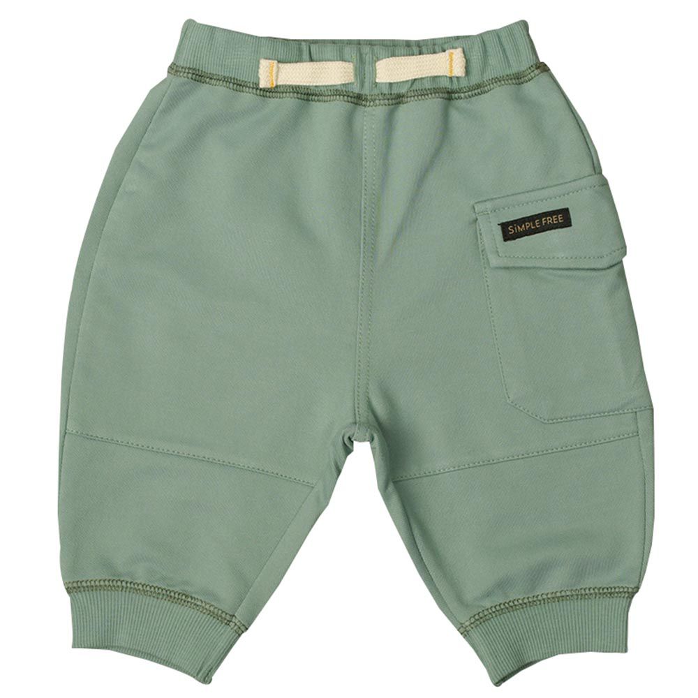 akachan honpo - 7分褲-單邊口袋-綠色