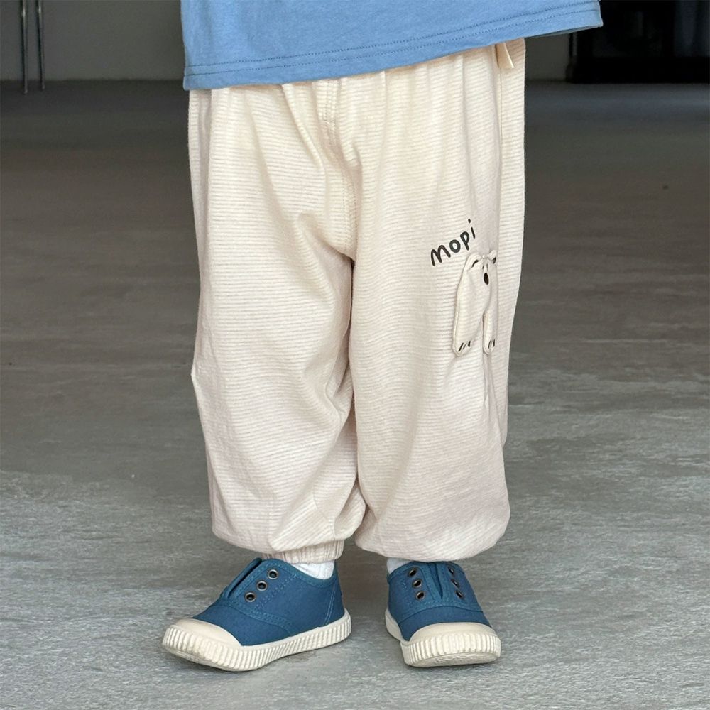 純棉輕薄透氣防蚊褲-立體造型-米色